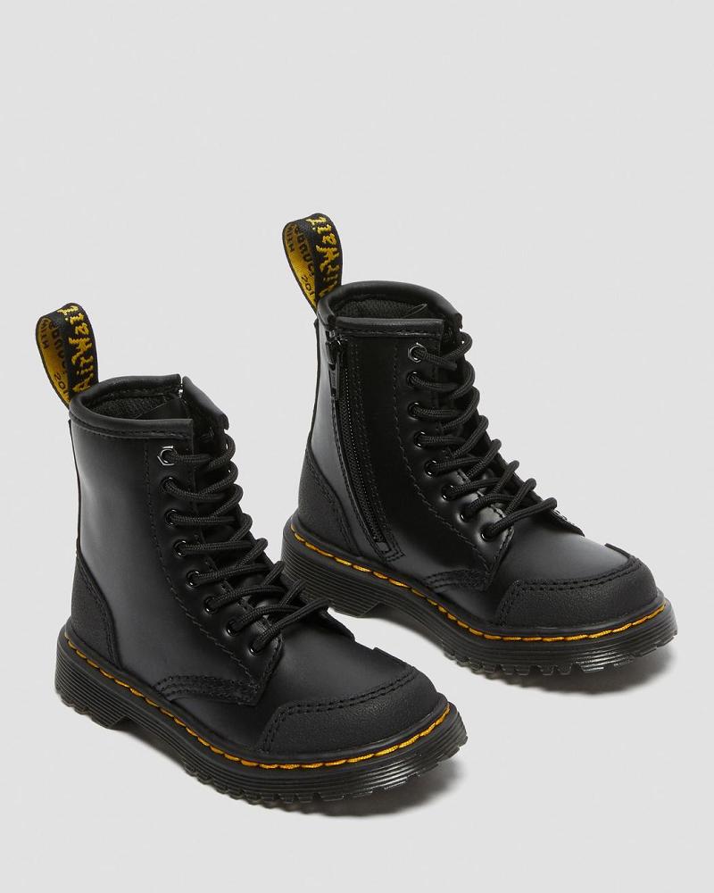 Dr Martens Toddler 1460 Overlay Lær Fritidsstøvler Barn Svarte | Norge 157SGL